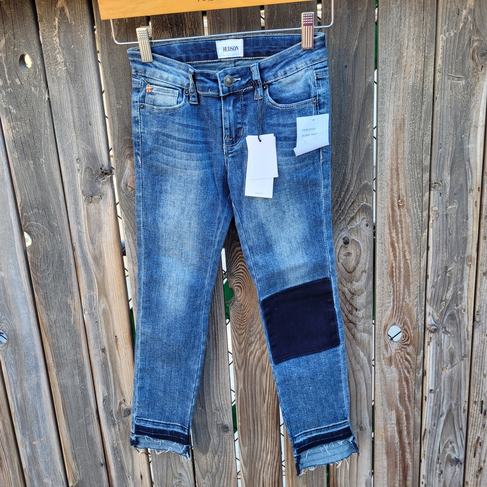 Hudson Jeans Blue and Black Ankle Cropped Denim Girls Size 10